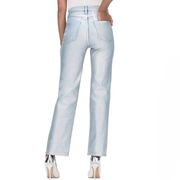 NWT Frame Women's Size 28 Le Jane Crop in Hologram crop jeans wide leg - Picture 8 of 11